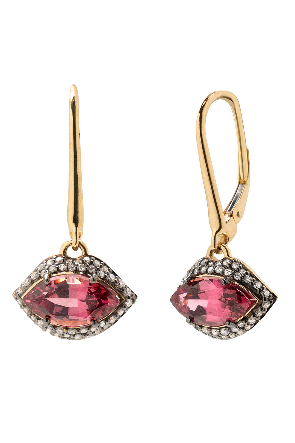 Diamond Garnet Kiss Earrings