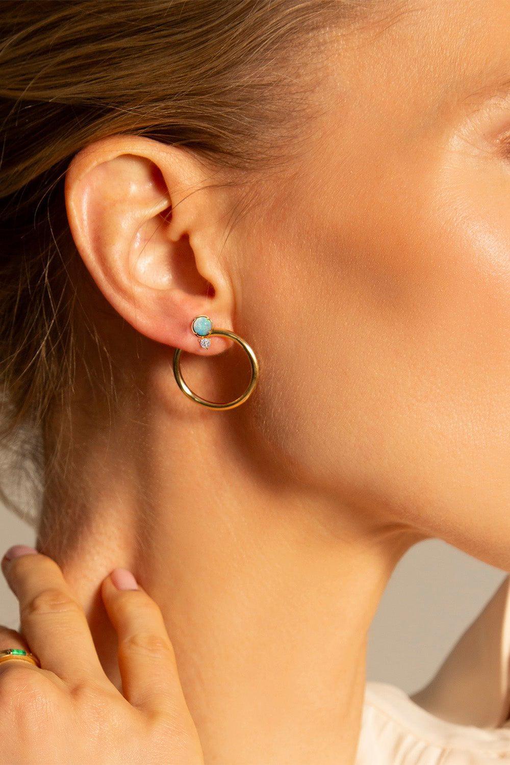 MONICA RICH KOSANN-Large Opal Galaxy Wrap Hoop Earrings-YELLOW GOLD