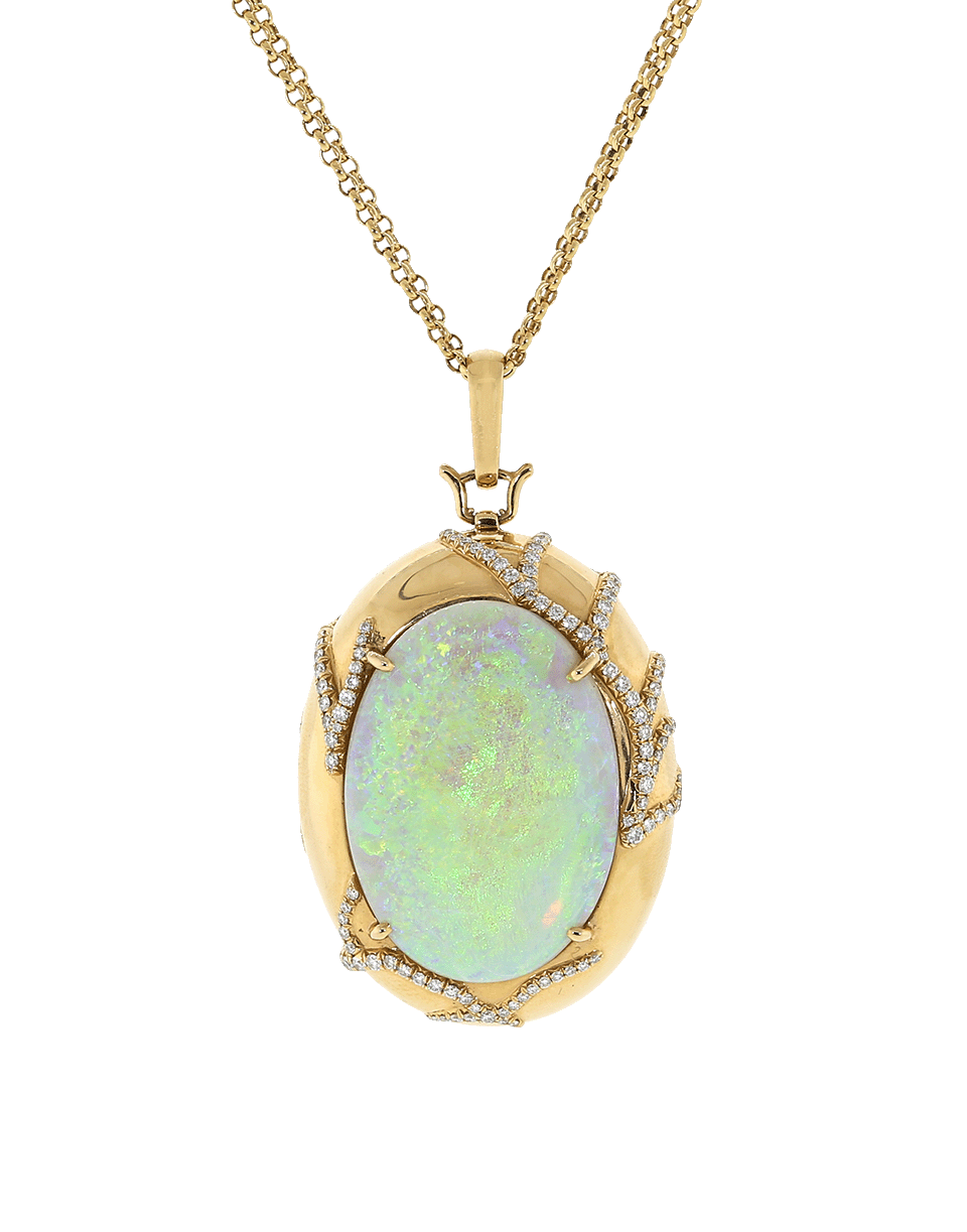 MONICA RICH KOSANN-Crystal Opal And Diamond Locket Necklace-ROSE GOLD