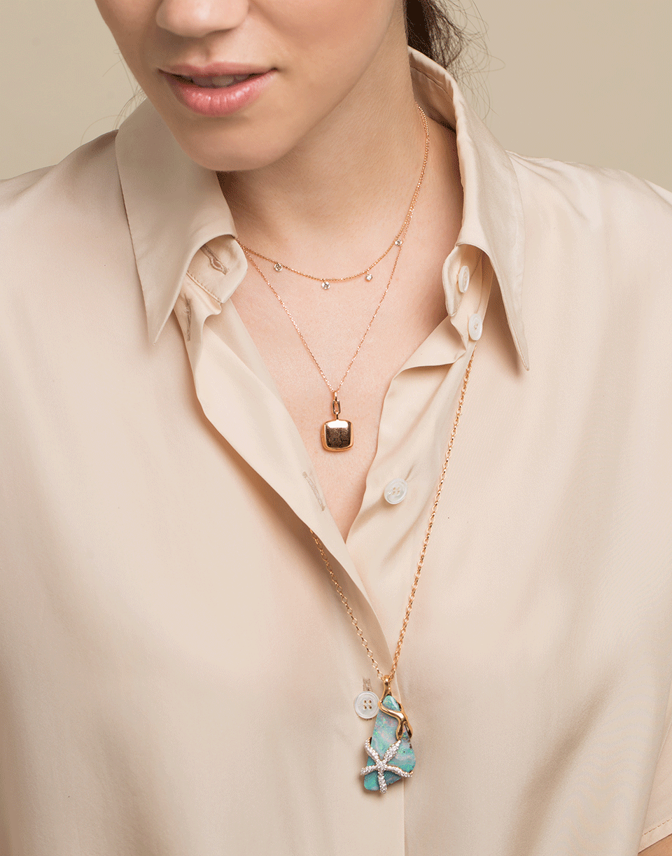 MONICA RICH KOSANN-Opal and Diamond Star Fish Pendant Necklace-ROSE GOLD
