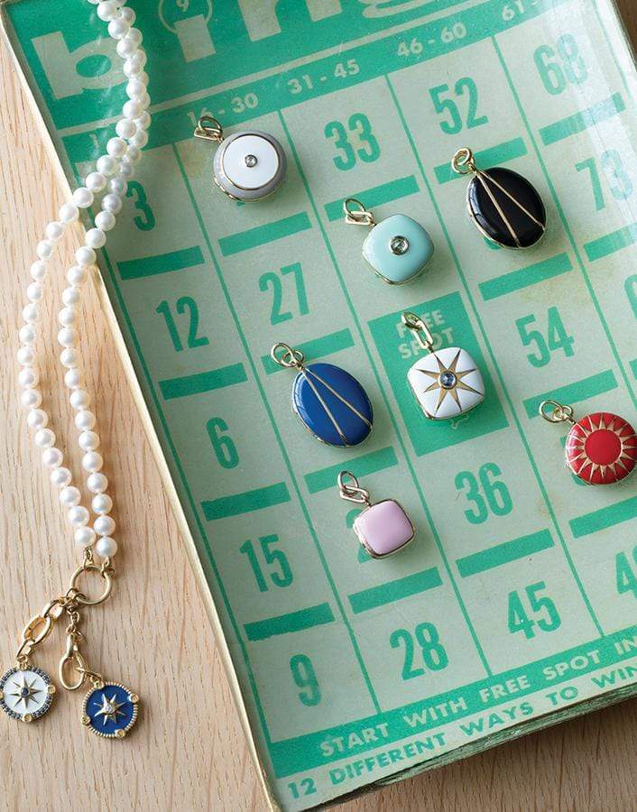 MONICA RICH KOSANN-Pink Enamel Locket Necklace-ROSE GOLD