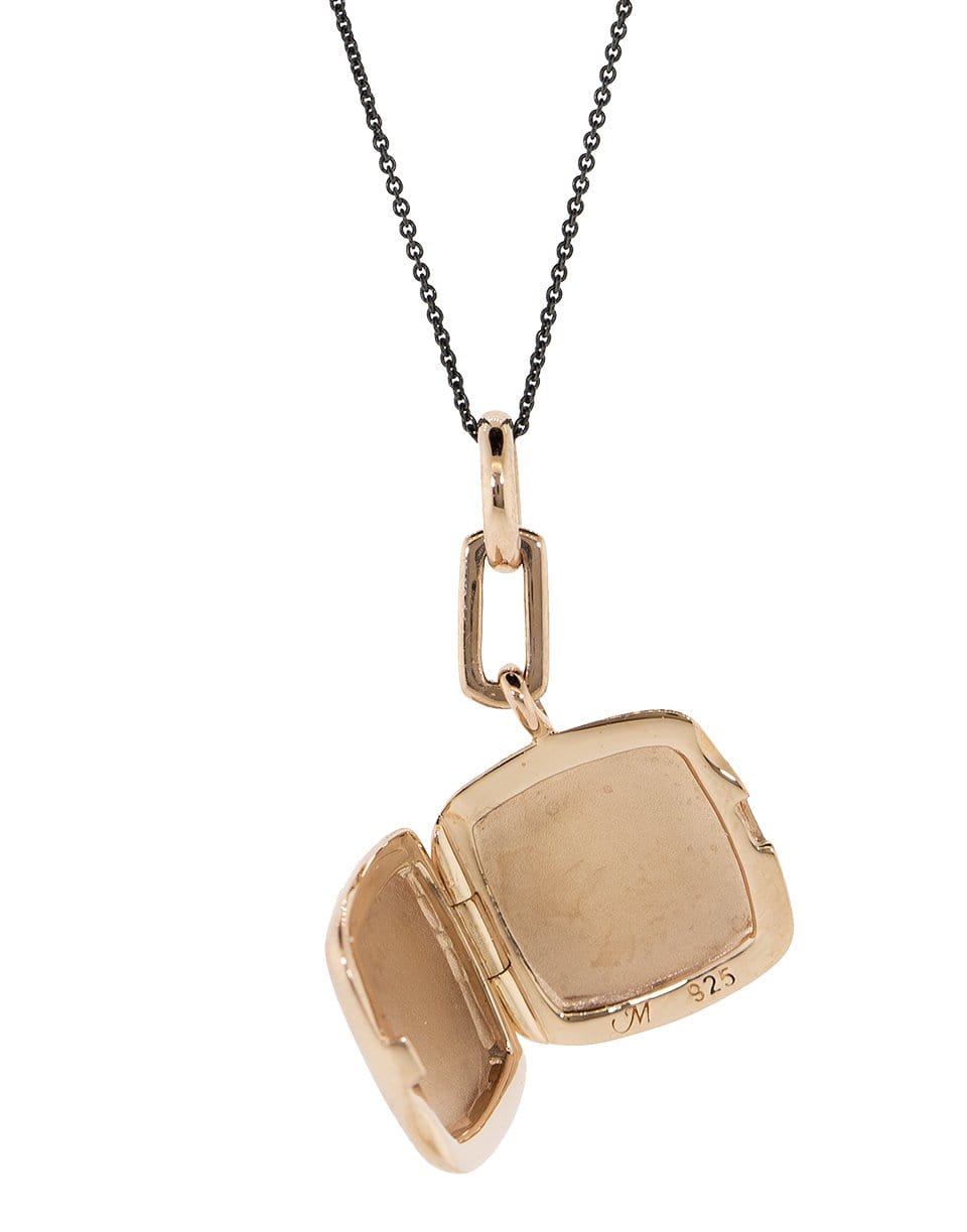 MONICA RICH KOSANN-Pink Enamel Locket Necklace-ROSE GOLD