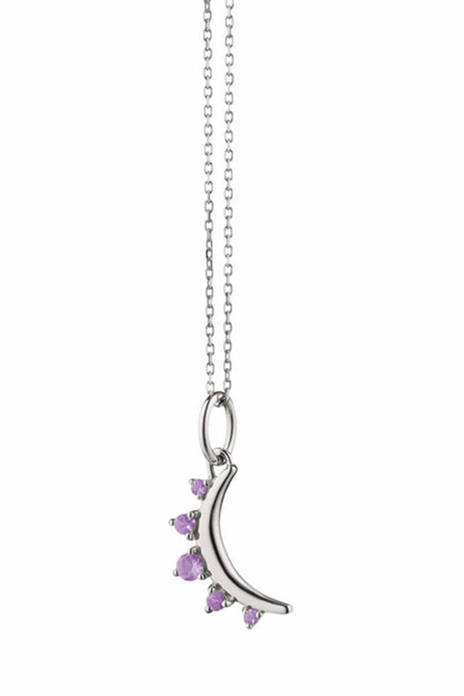 MONICA RICH KOSANN-Amethyst Moon Necklace-SILVER