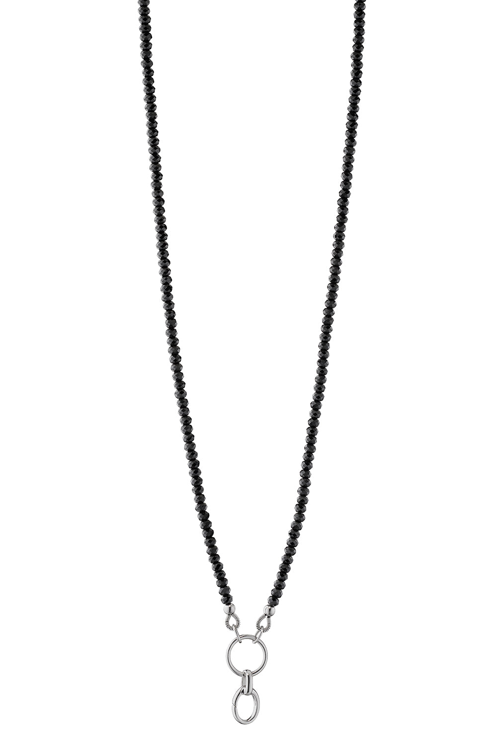 Black Spinel Charm Chain Necklace-SILVER-JEWELRYFINE JEWELNECKLACE O-MONICA RICH KOSANN