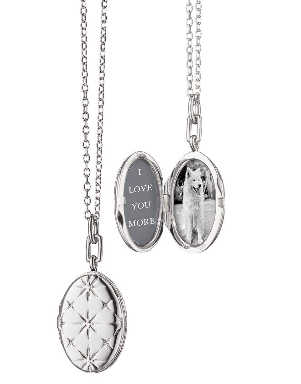MONICA RICH KOSANN-Mosaic Star Locket Necklace-SILVER