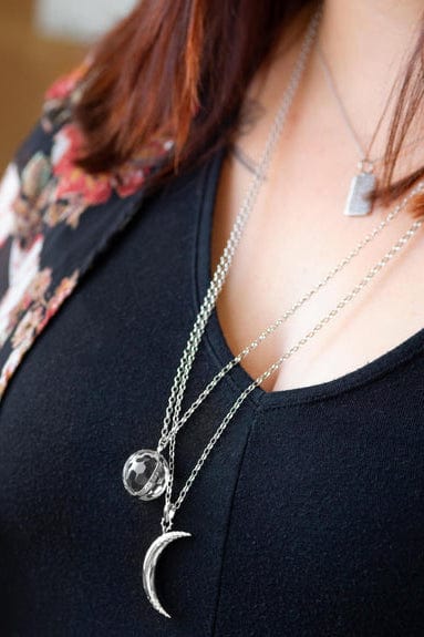 MONICA RICH KOSANN-Sapphire Dream Moon Necklace-SILVER