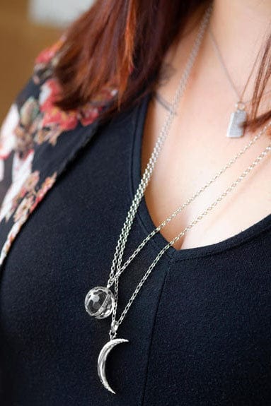 MONICA RICH KOSANN-Sapphire Dream Moon Necklace-SILVER