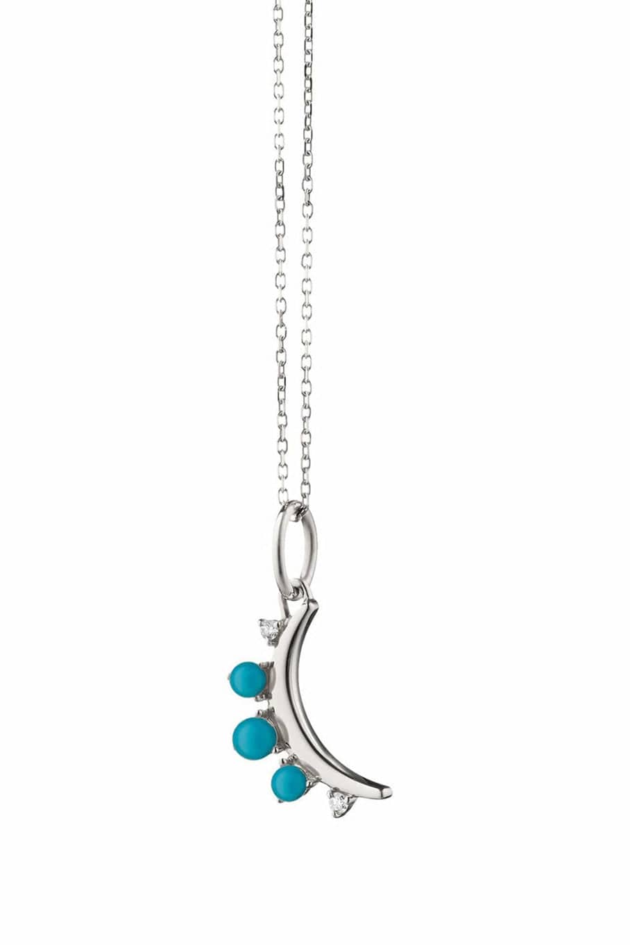 MONICA RICH KOSANN-Turquoise Moon Necklace-SILVER