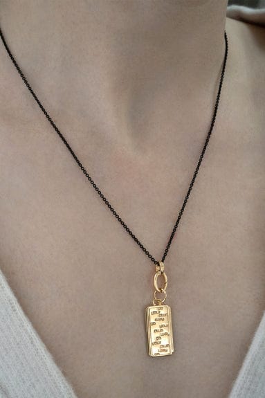 MONICA RICH KOSANN-Single Charm Station Steel Necklace-STEEL