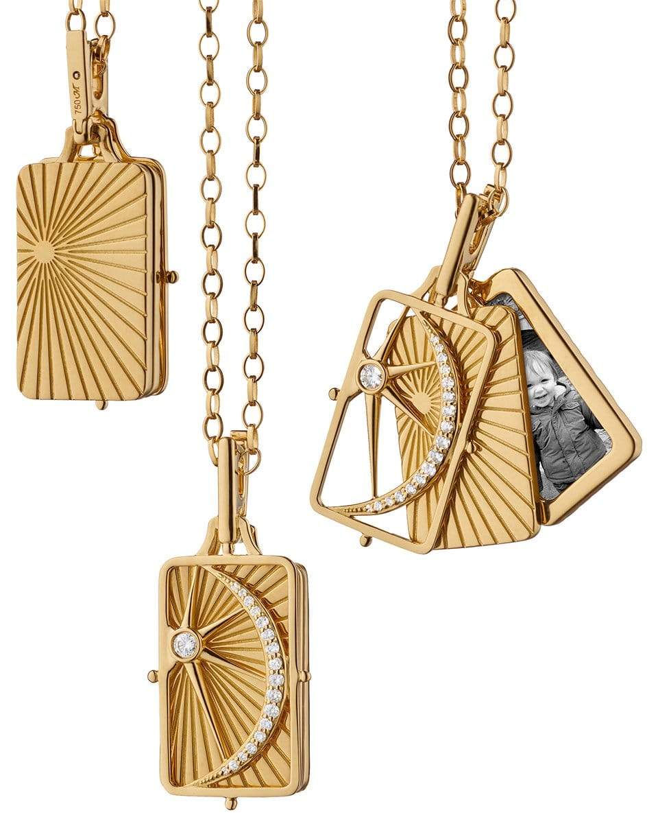MONICA RICH KOSANN-Sun, Moon and Stars Gate Frame Necklace-