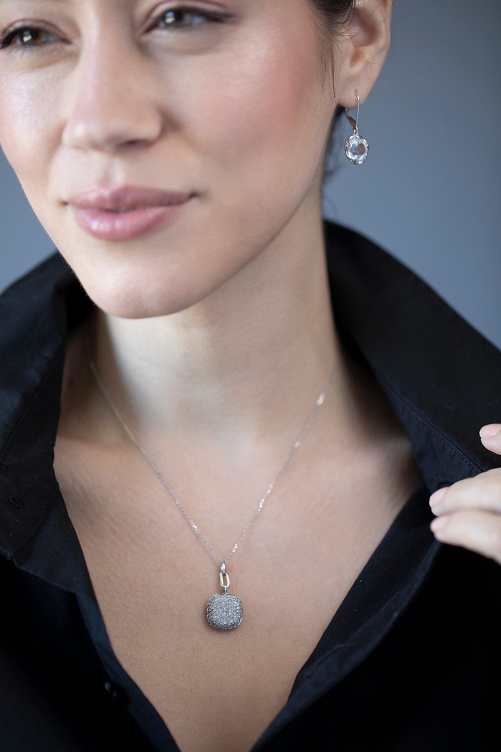 MONICA RICH KOSANN-Diamond Rae Locket-WHITE GOLD