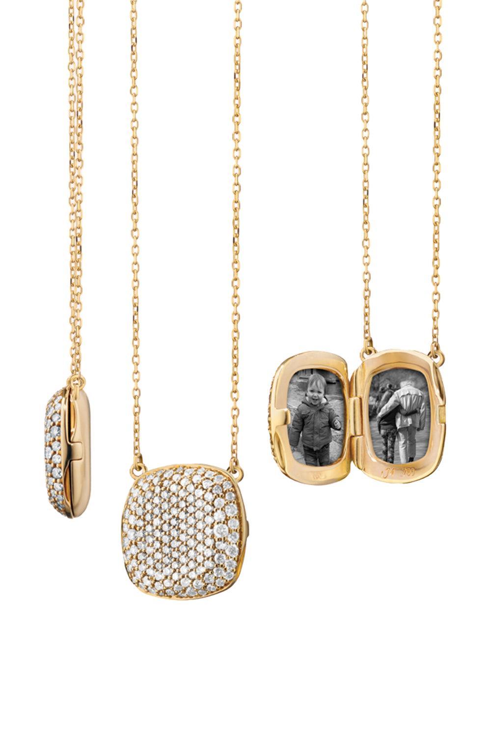 Diamond Pave Slim Rae Chain Locket-YELLOW GOLD-17-JEWELRYFINE JEWELNECKLACE O-MONICA RICH KOSANN