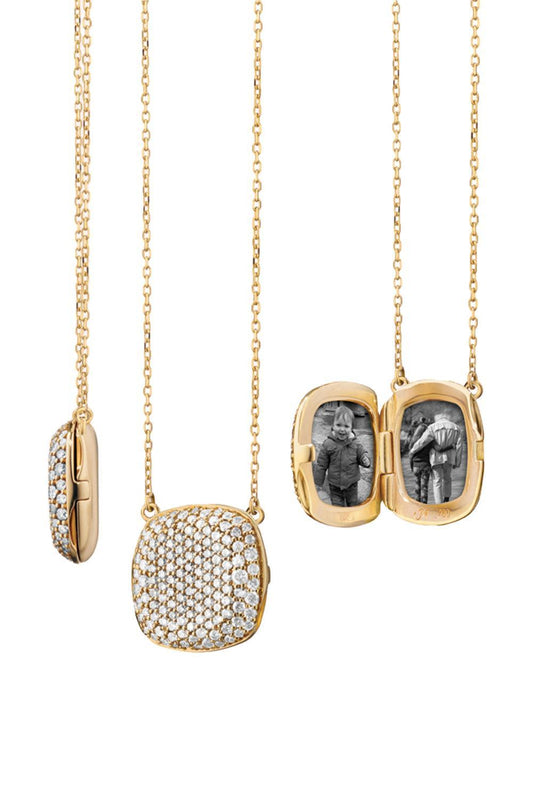Diamond Pave Slim Rae Chain Locket-YELLOW GOLD-17-JEWELRYFINE JEWELNECKLACE O-MONICA RICH KOSANN