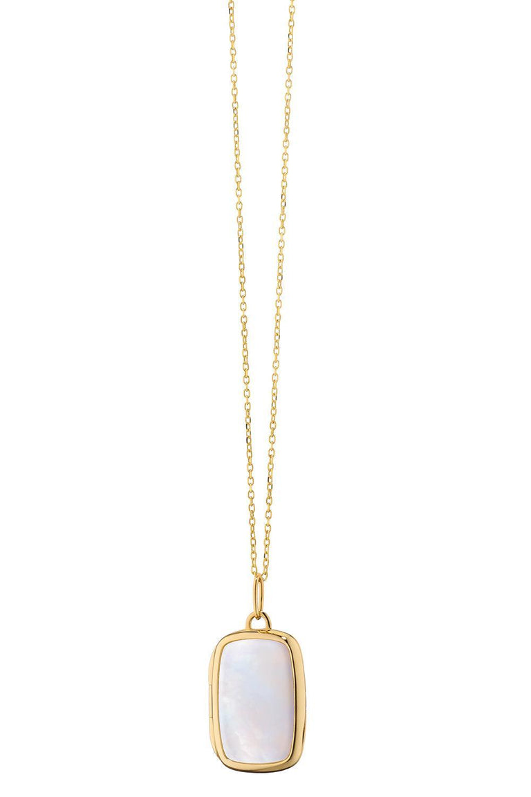 Pearl Double Sided Slim Britt Locket Necklace