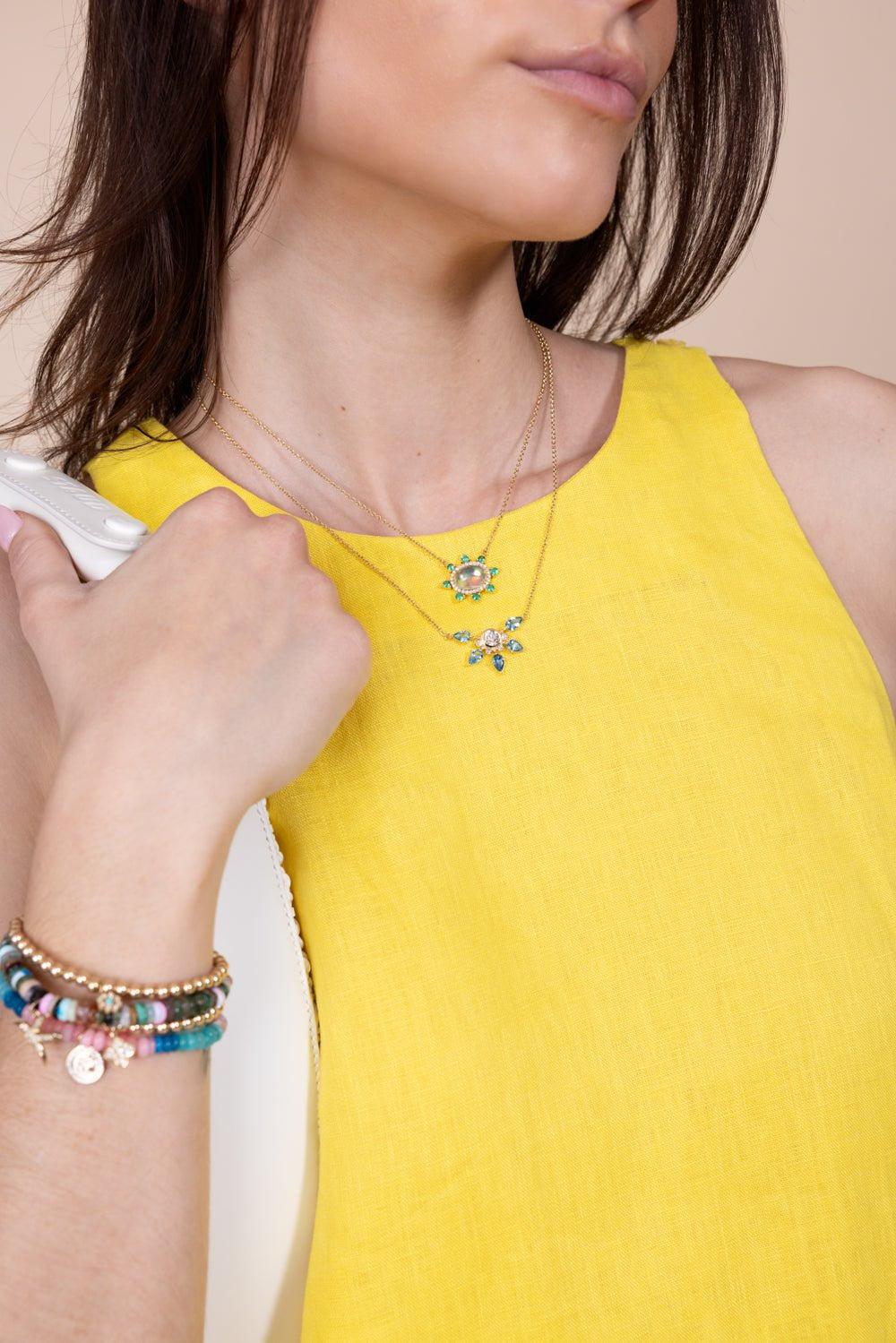 MONICA RICH KOSANN-Special Edition Mexican Water Opal Star Necklace-YELLOW GOLD