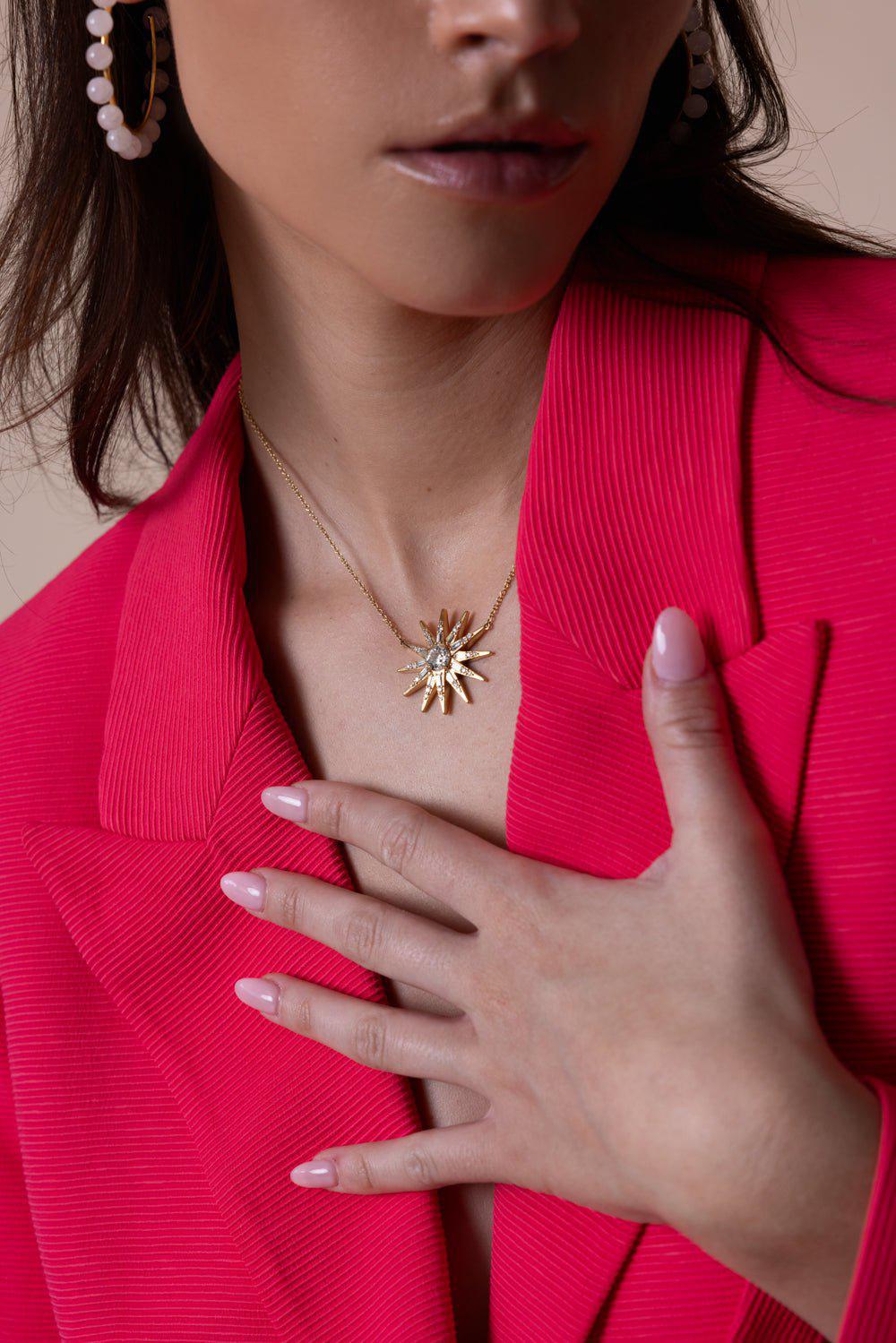 MONICA RICH KOSANN-SPECIAL EDITION STAR DIAMOND NECKLACE-YELLOW GOLD