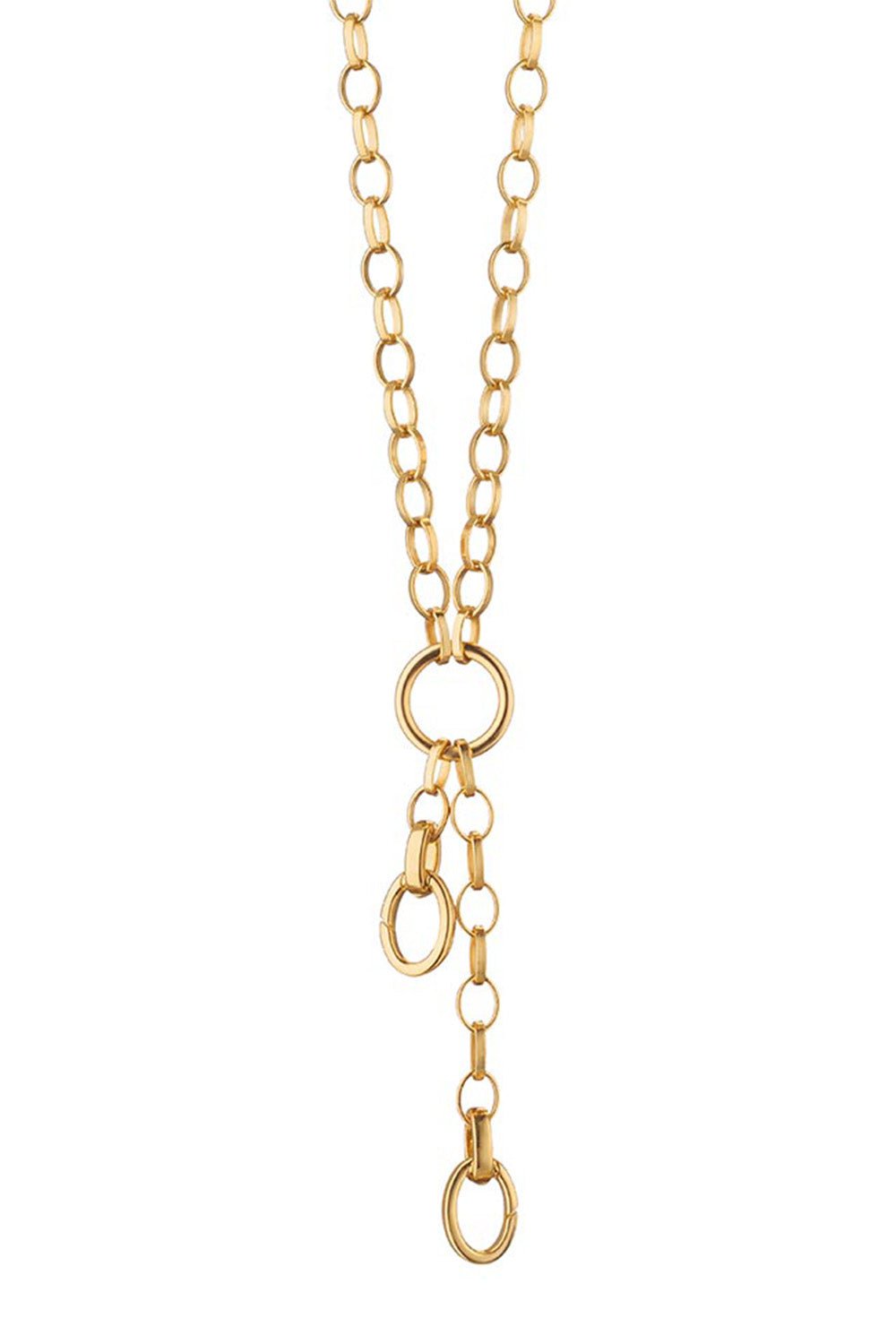 MONICA RICH KOSANN-Large Link "Design Your Own" Charm Chain Necklace-YELLOW GOLD