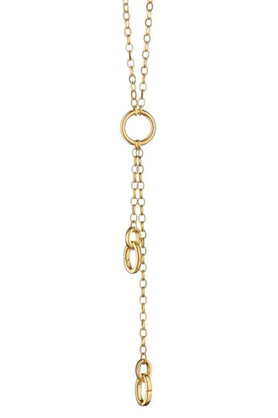 MONICA RICH KOSANN-3 Charm Station Necklace-YELLOW GOLD