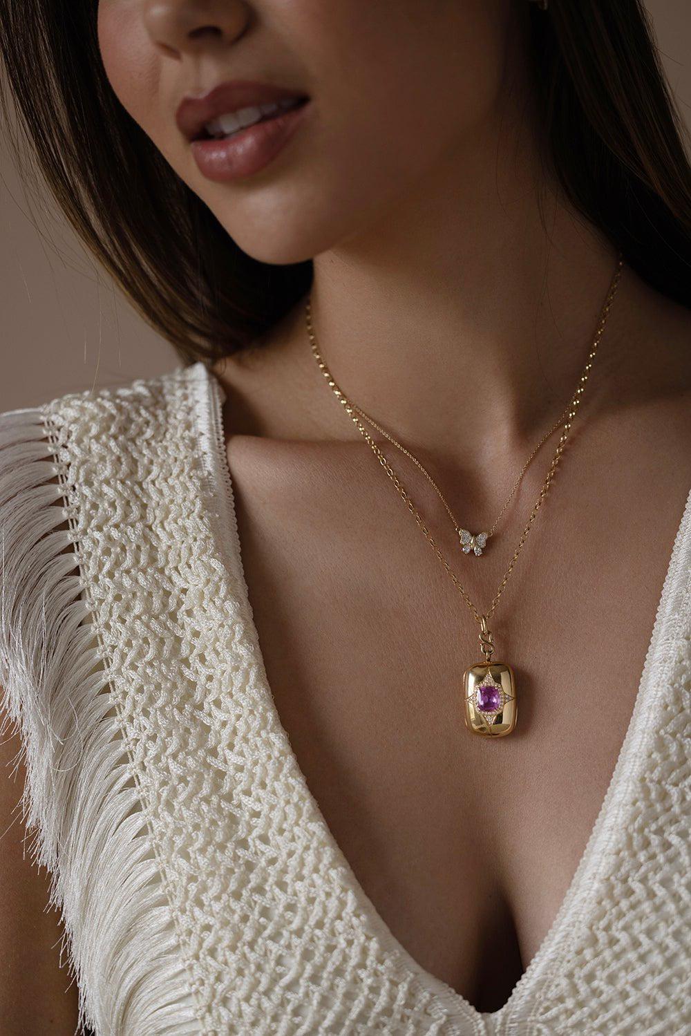 MONICA RICH KOSANN-Butterfly Necklace-YELLOW GOLD