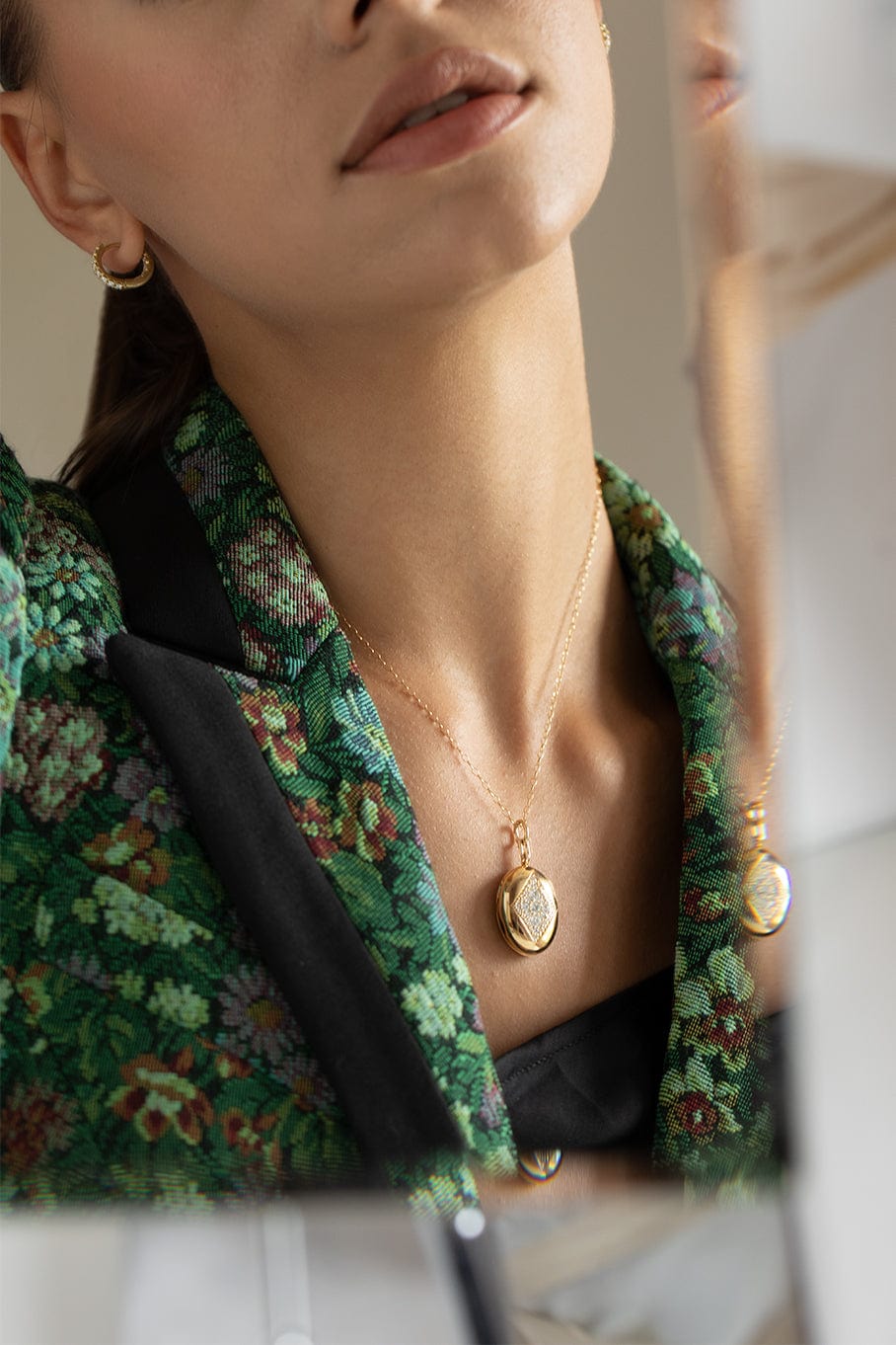 MONICA RICH KOSANN-Charlotte Locket Necklace-YELLOW GOLD