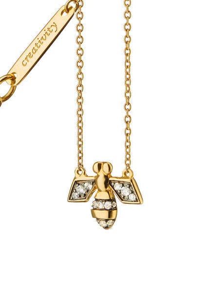 MONICA RICH KOSANN-Diamond Critter Bee Necklace-YELLOW GOLD