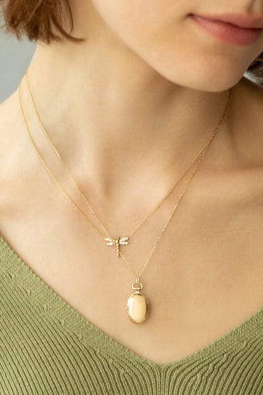 MONICA RICH KOSANN-Diamond Critter Dragonfly Necklace-YELLOW GOLD