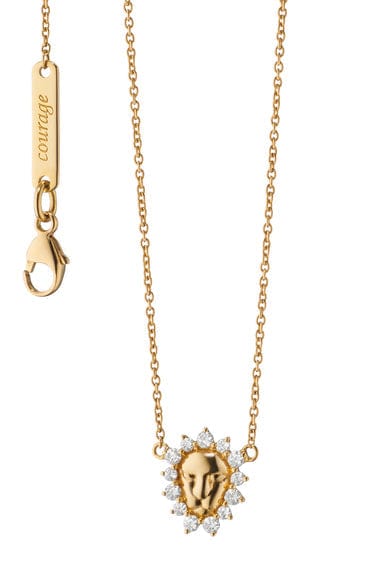 MONICA RICH KOSANN-Diamond Critter Lion Necklace-YELLOW GOLD