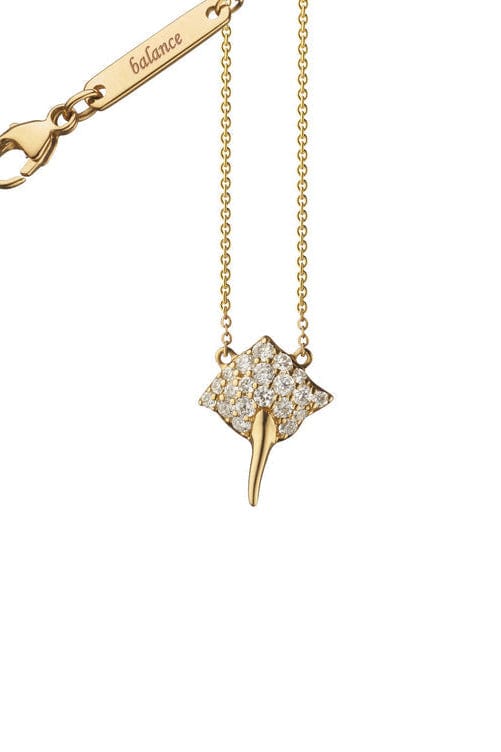 MONICA RICH KOSANN-Diamond Critter Stingray Necklace-YELLOW GOLD