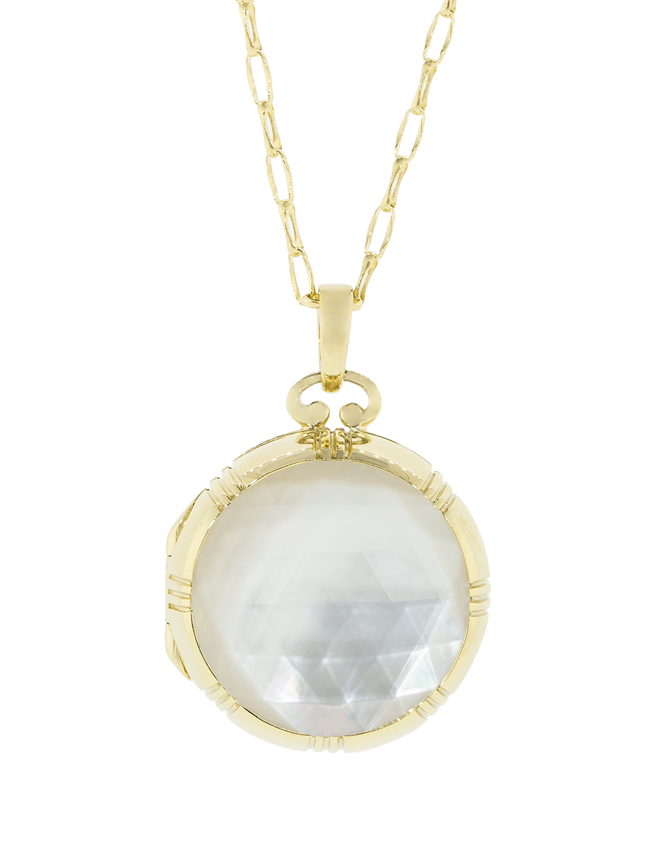 MONICA RICH KOSANN-Double Sided Mother of Pearl Locket-YELLOW GOLD