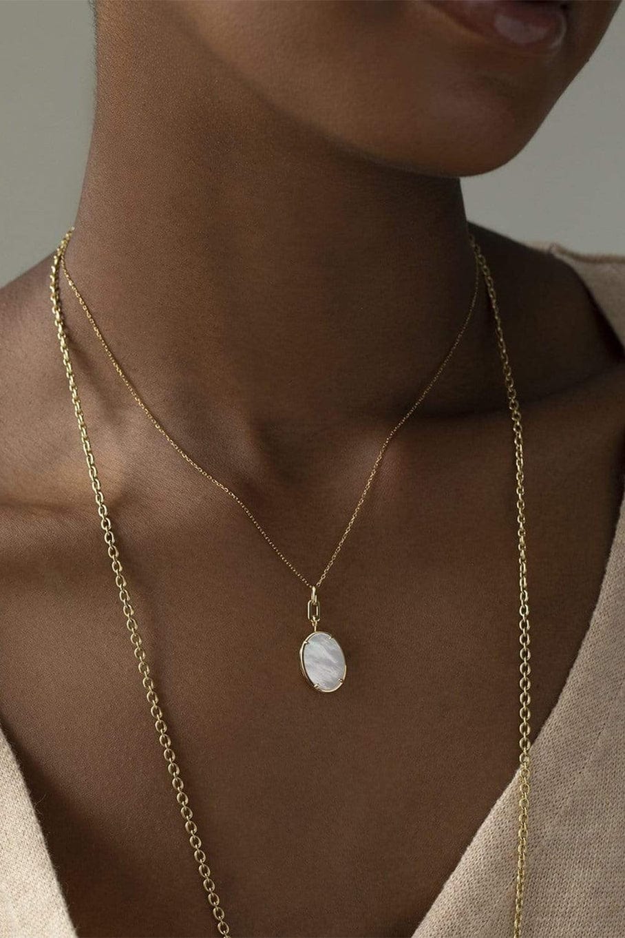 MONICA RICH KOSANN-Elle Stone Slim Locket-YELLOW GOLD