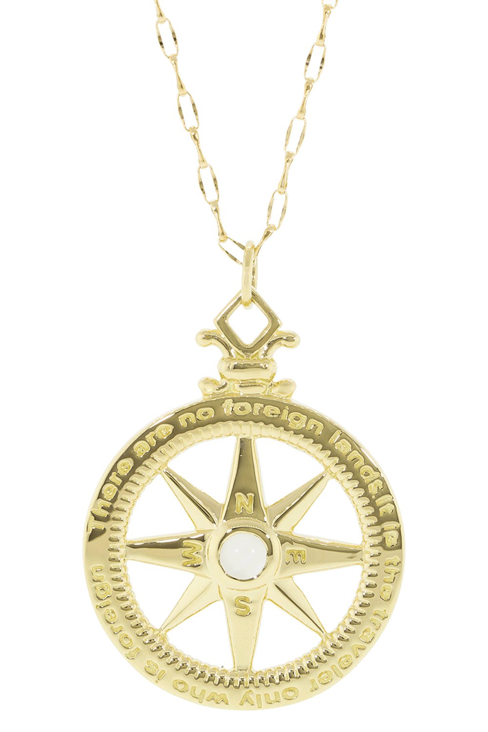 MONICA RICH KOSANN-Global Compass Global Pendant Necklace-YELLOW GOLD