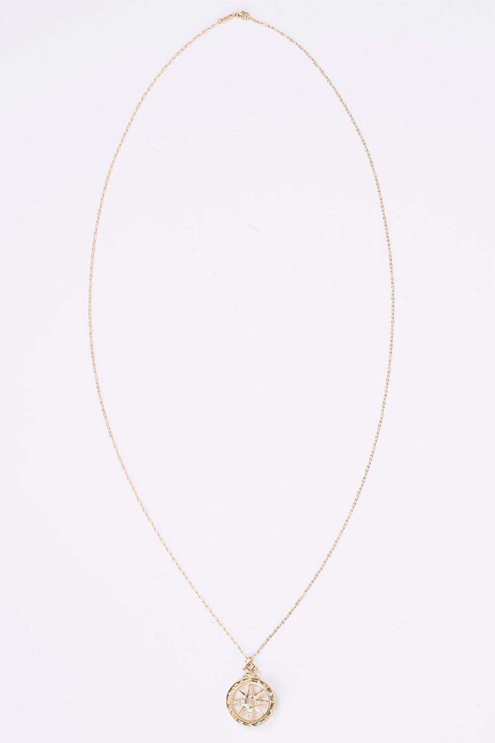 MONICA RICH KOSANN-Global Compass Global Pendant Necklace-YELLOW GOLD