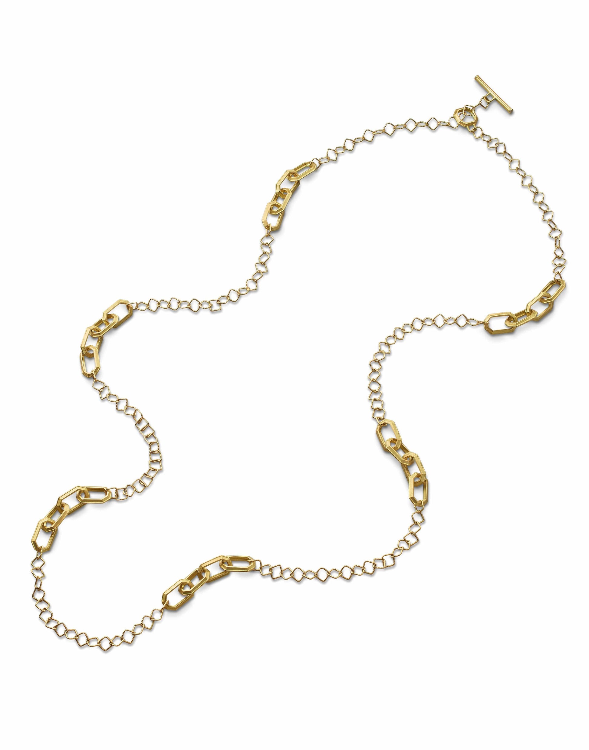 MONICA RICH KOSANN-Octagon Link Toggle Necklace-YELLOW GOLD