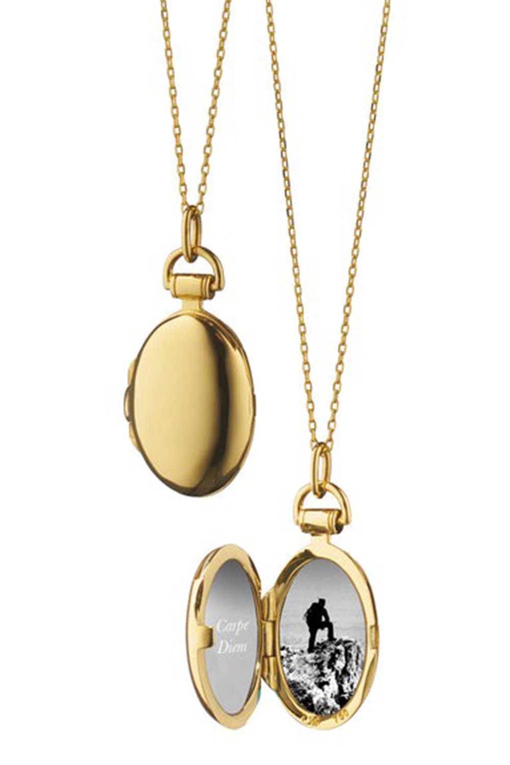 MONICA RICH KOSANN-Petite Anna Locket Necklace-YELLOW GOLD