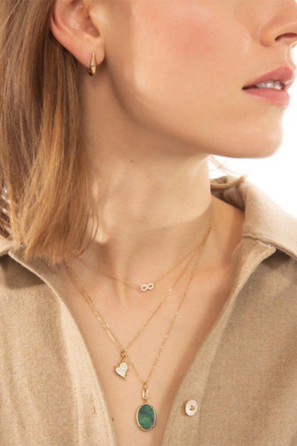 MONICA RICH KOSANN-Petite Diamond Heart Necklace-YELLOW GOLD