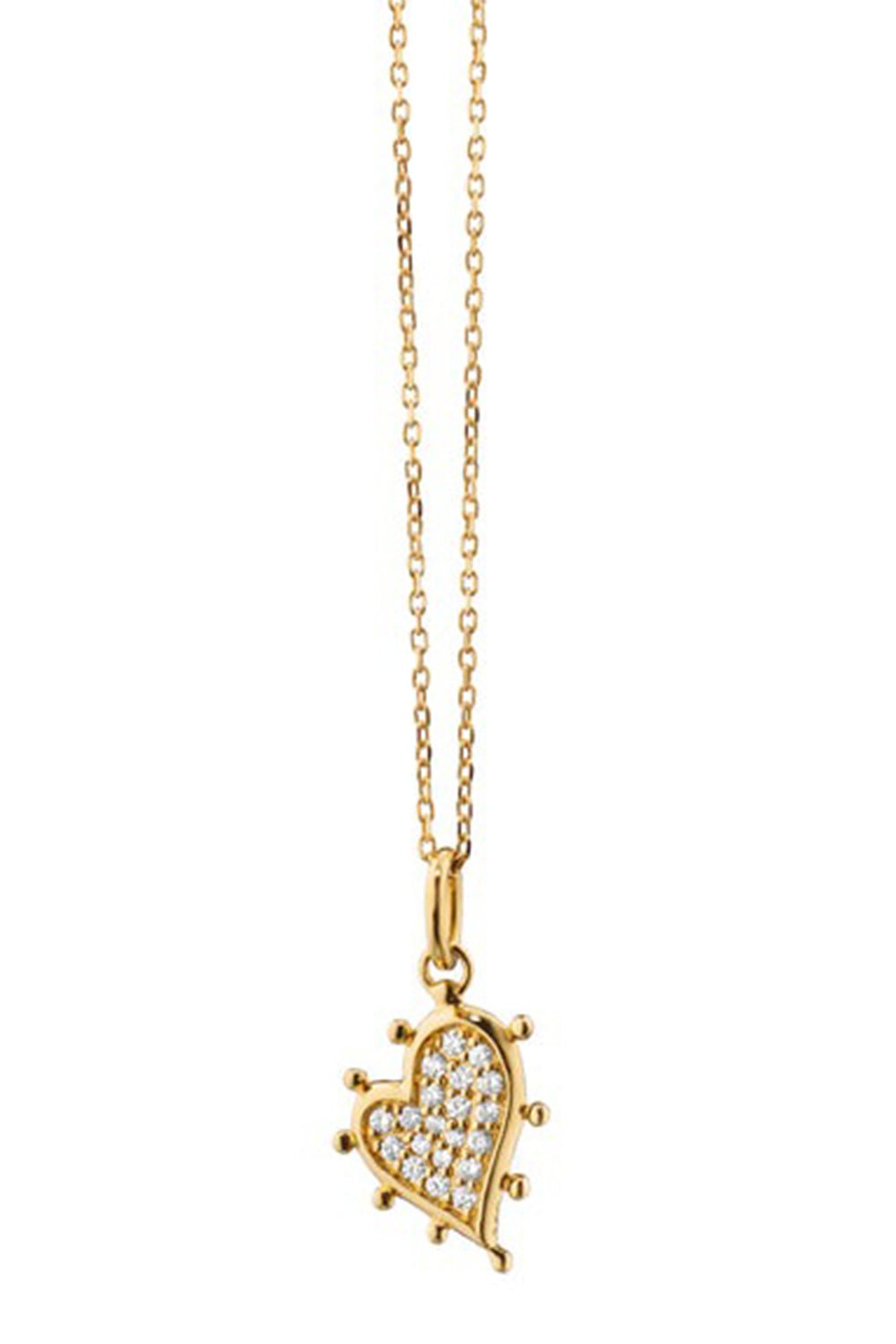 MONICA RICH KOSANN-Petite Diamond Heart Necklace-YELLOW GOLD