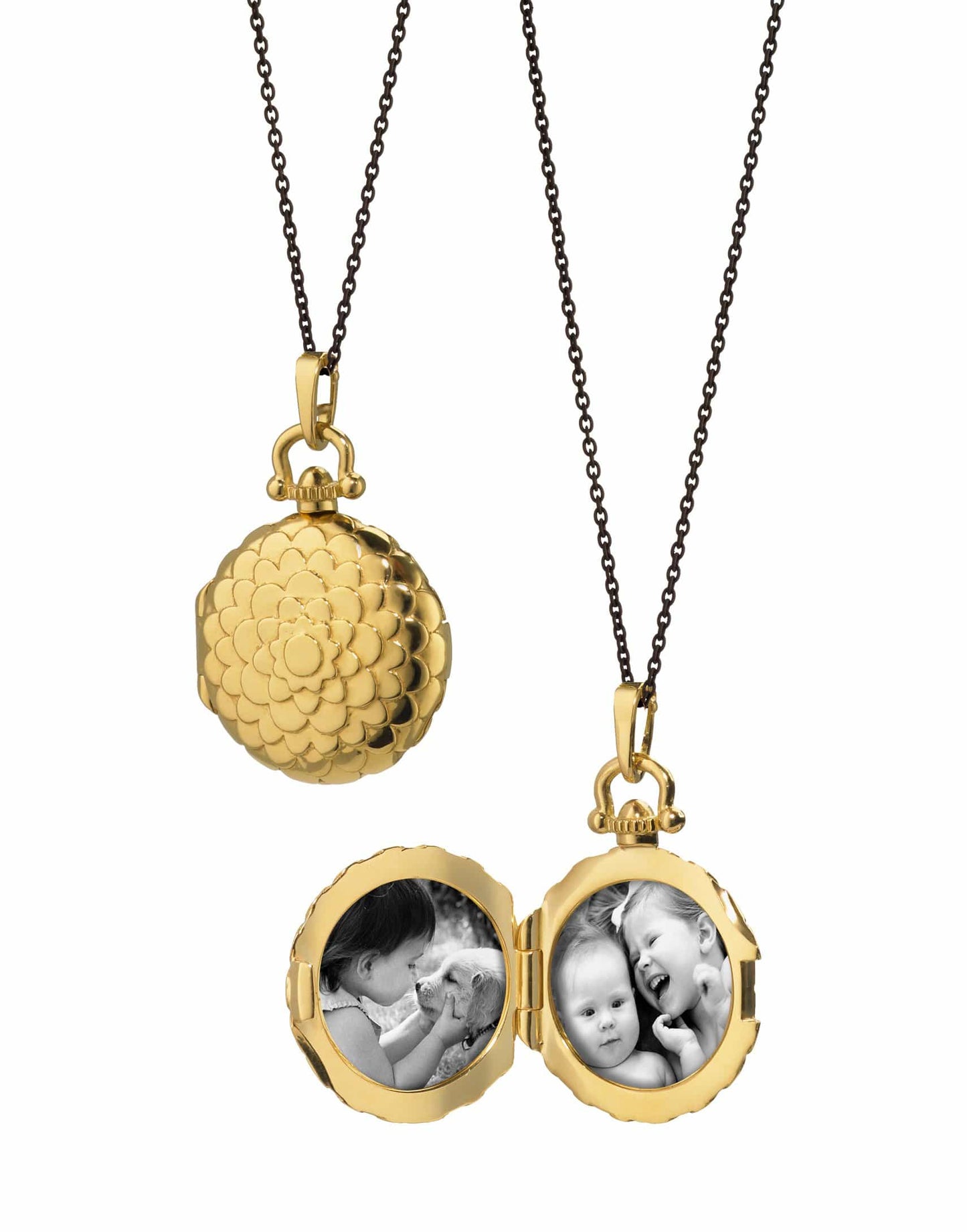 MONICA RICH KOSANN-Petite Scalloped Locket-YELLOW GOLD