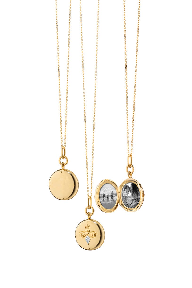 MONICA RICH KOSANN-Queen Bee Locket Necklace-YELLOW GOLD