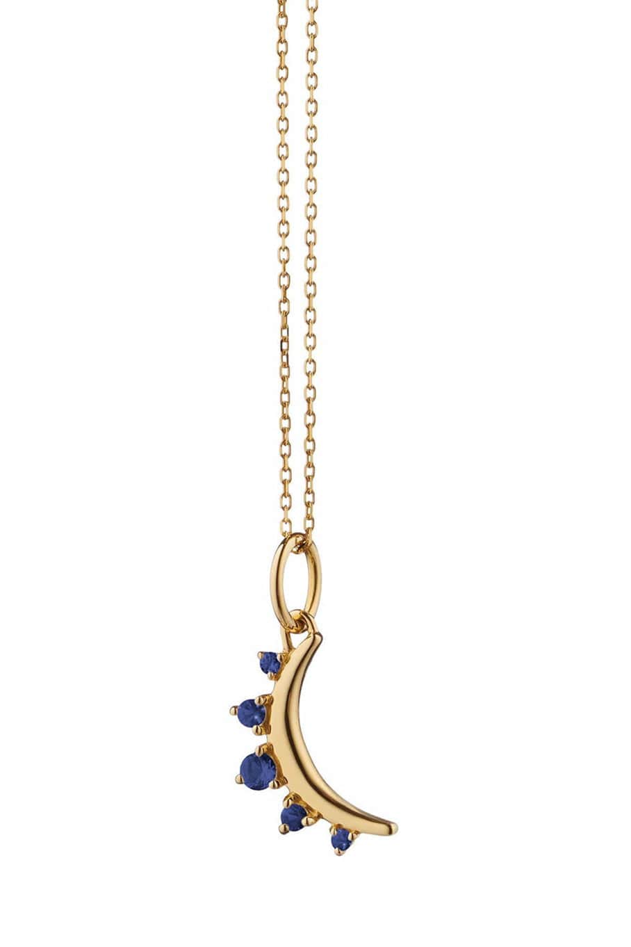 MONICA RICH KOSANN-Sapphire Moon Necklace-YELLOW GOLD