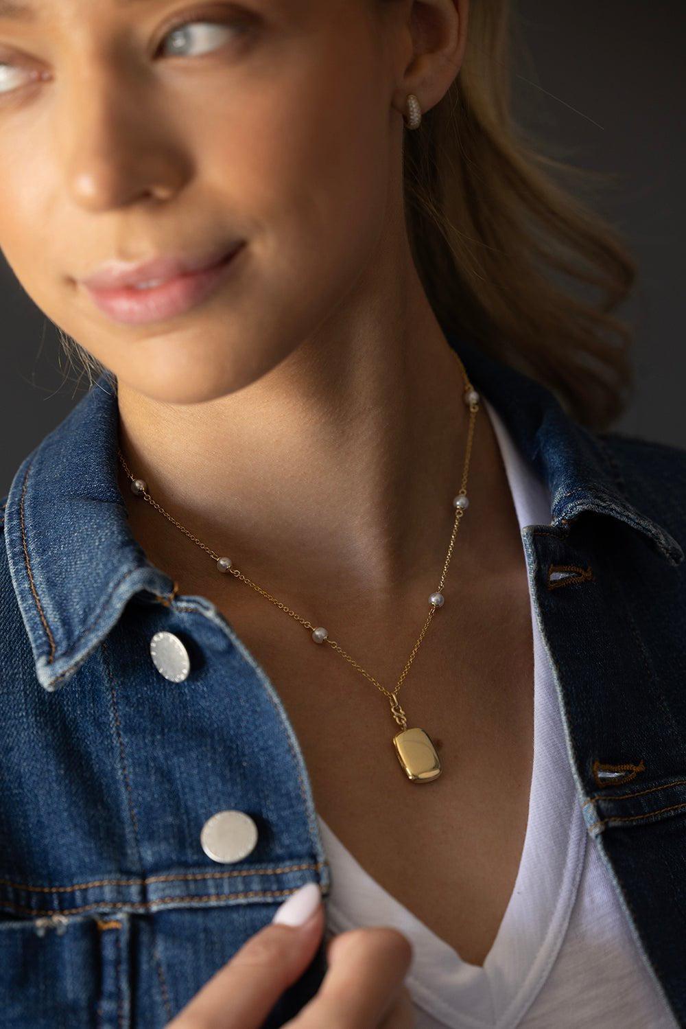 MONICA RICH KOSANN-Slim Britt Locket-YELLOW GOLD