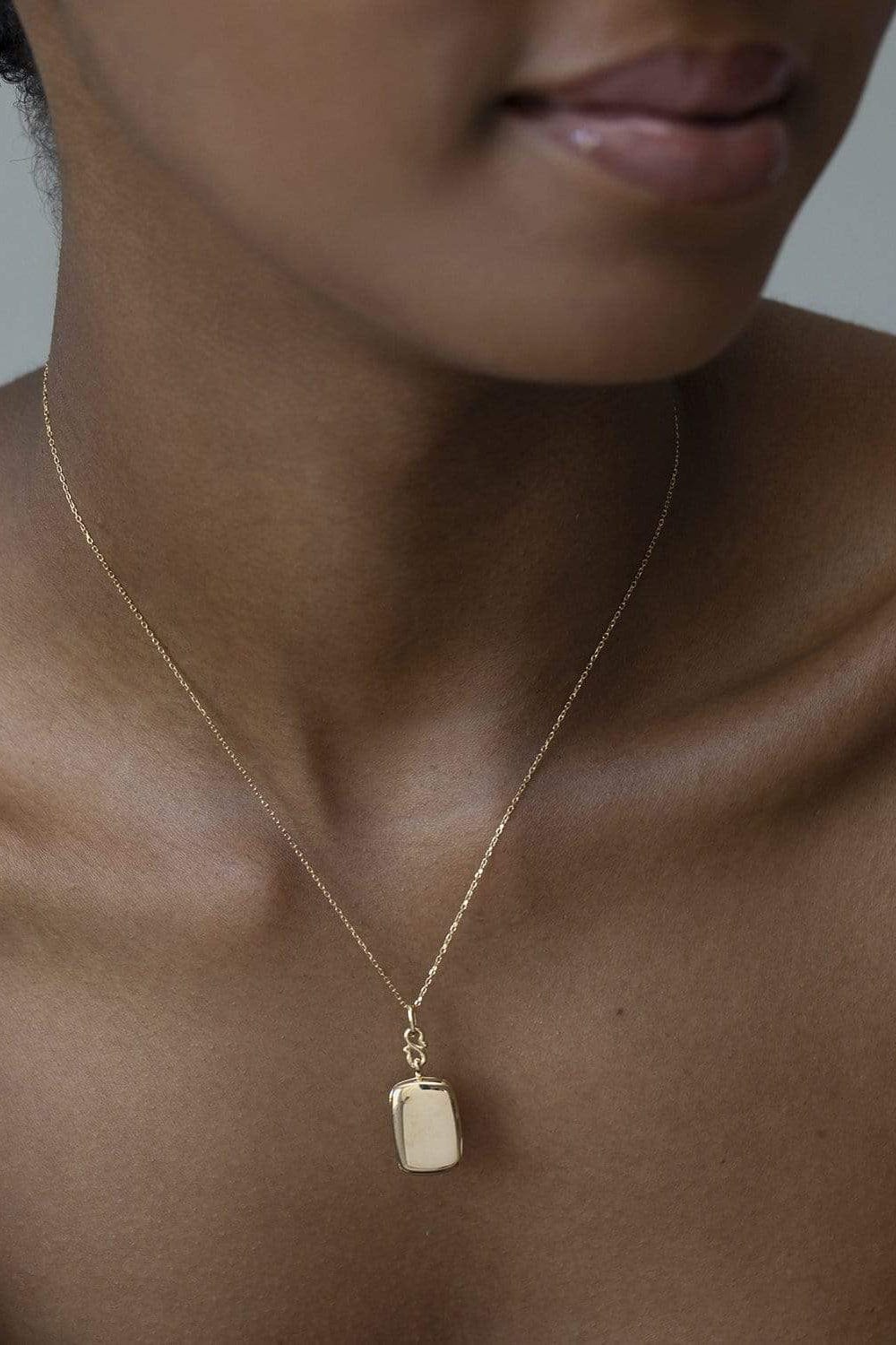 MONICA RICH KOSANN-Slim Britt Locket Necklace-YELLOW GOLD