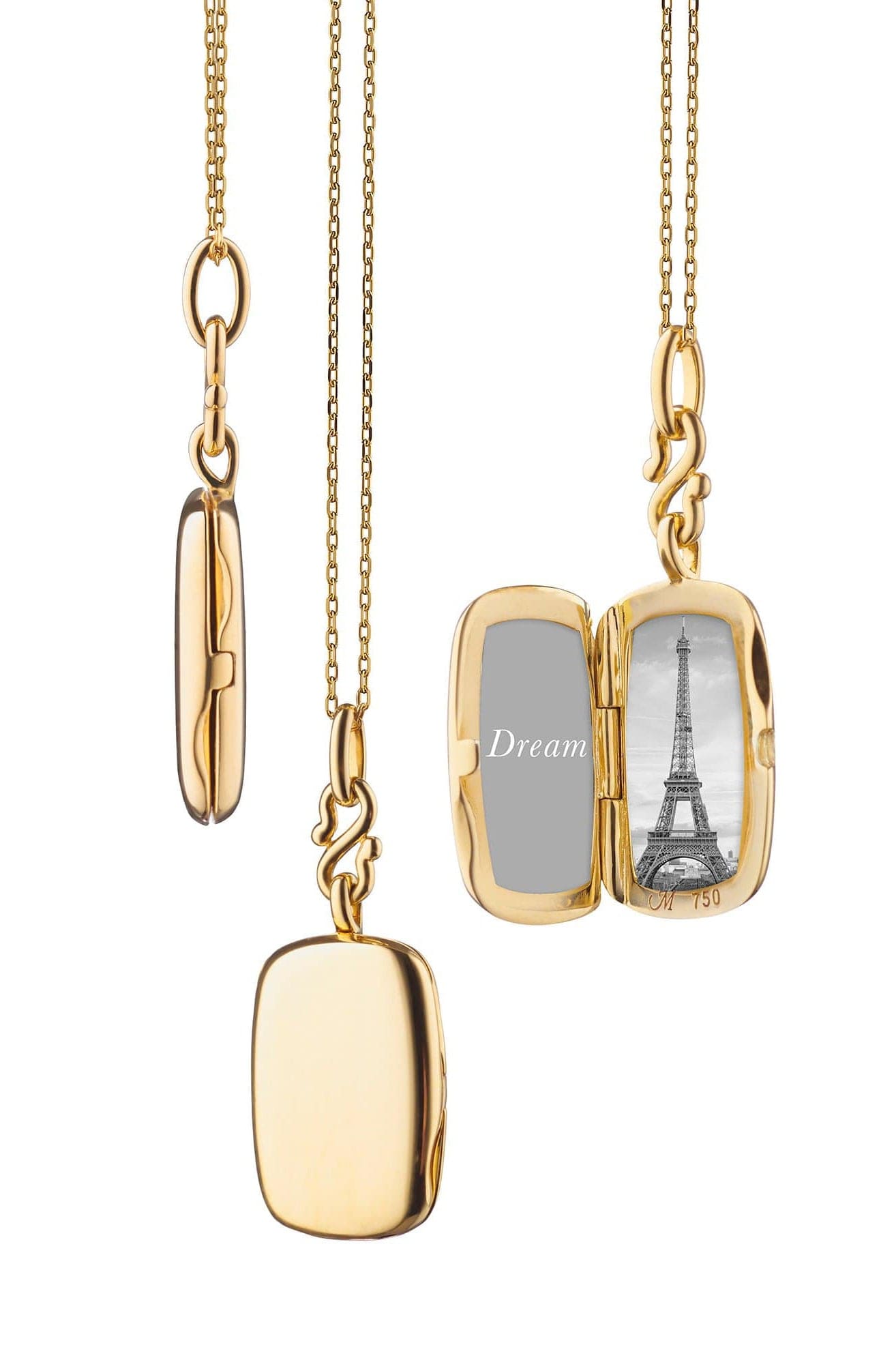 MONICA RICH KOSANN-Slim Britt Locket Necklace-YELLOW GOLD
