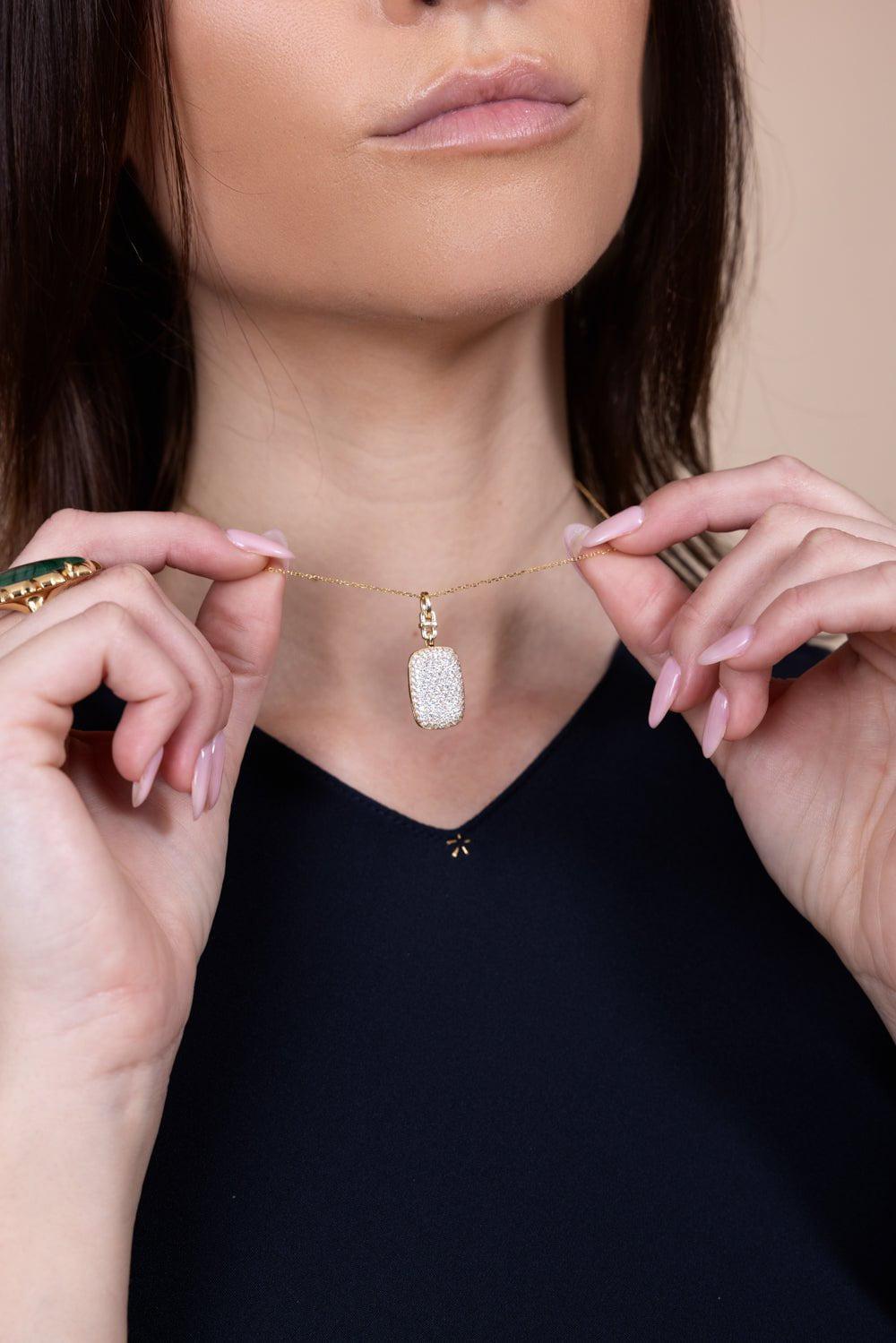 MONICA RICH KOSANN-Slim Fran Locket Necklace-YELLOW GOLD