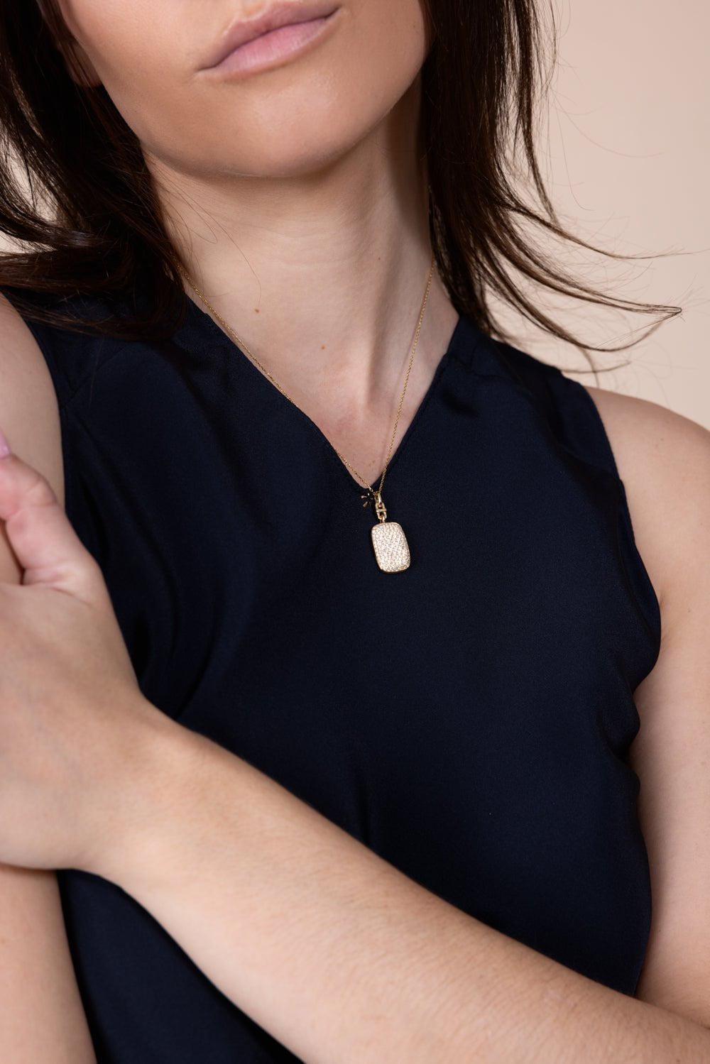 MONICA RICH KOSANN-Slim Fran Locket Necklace-YELLOW GOLD