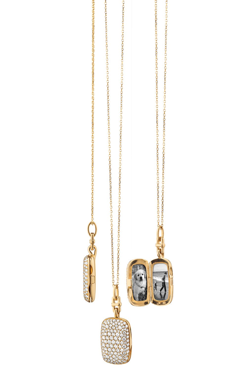 MONICA RICH KOSANN-Slim Fran Locket Necklace-YELLOW GOLD