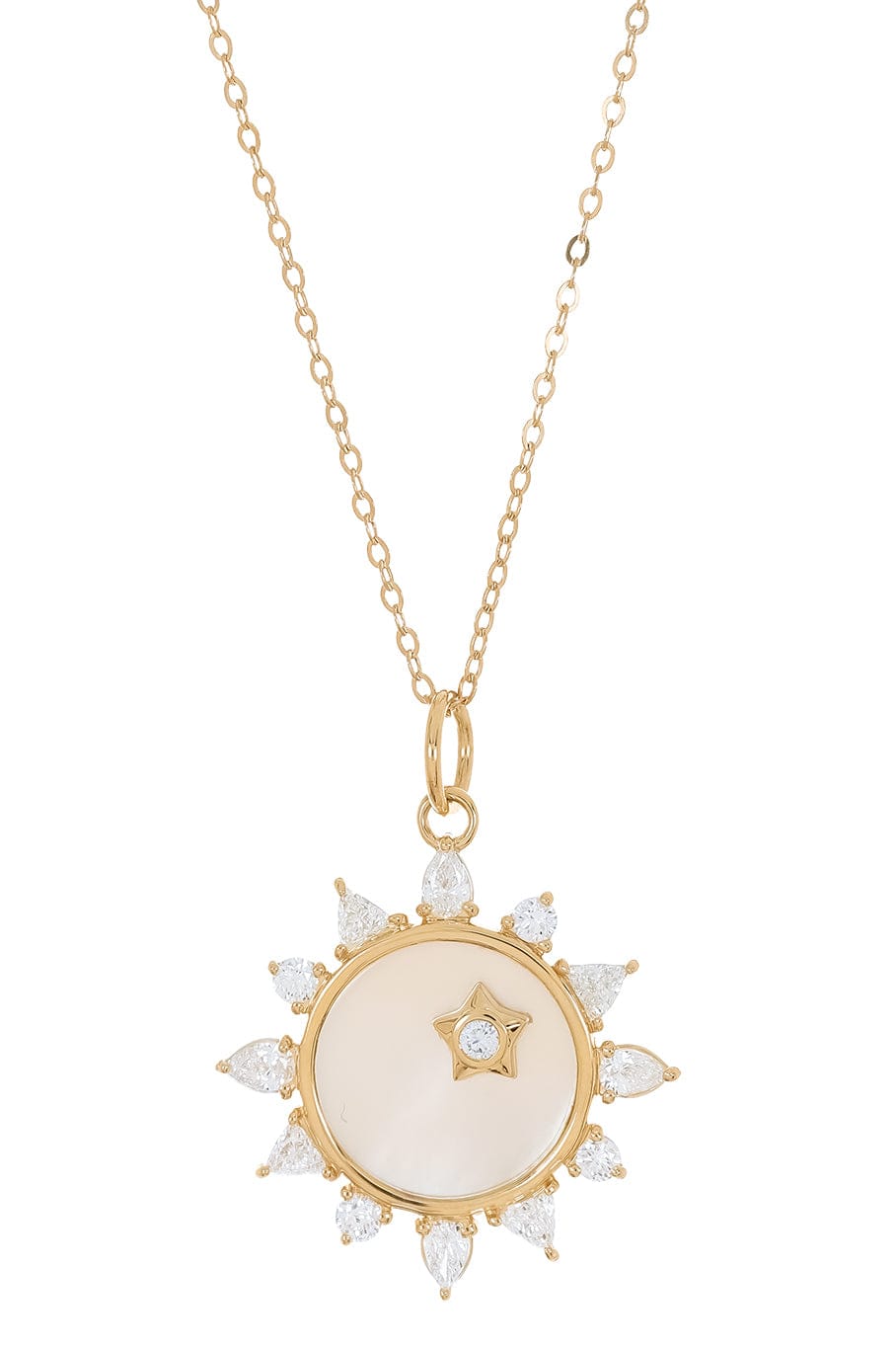 MONICA RICH KOSANN-Sun Charm Necklace-YELLOW GOLD