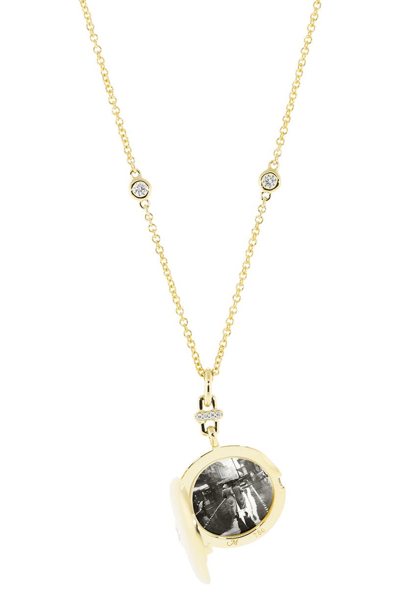 MONICA RICH KOSANN-Twinkle Star Locket Necklace-YELLOW GOLD