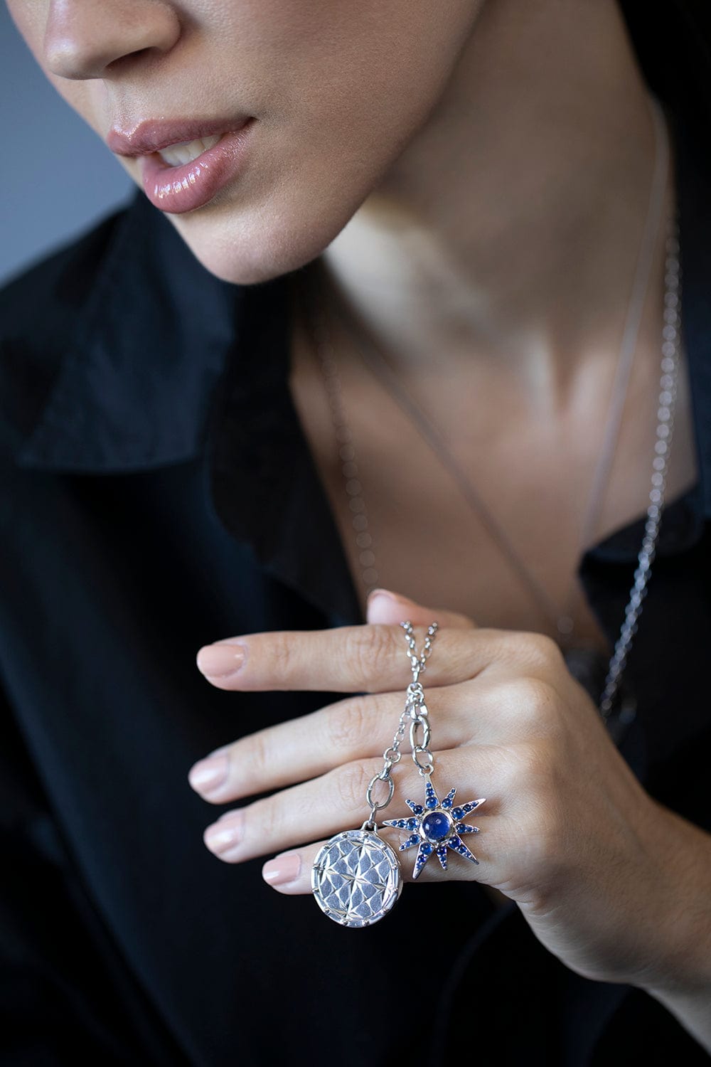 MONICA RICH KOSANN-Blue Star Charm-SILVER