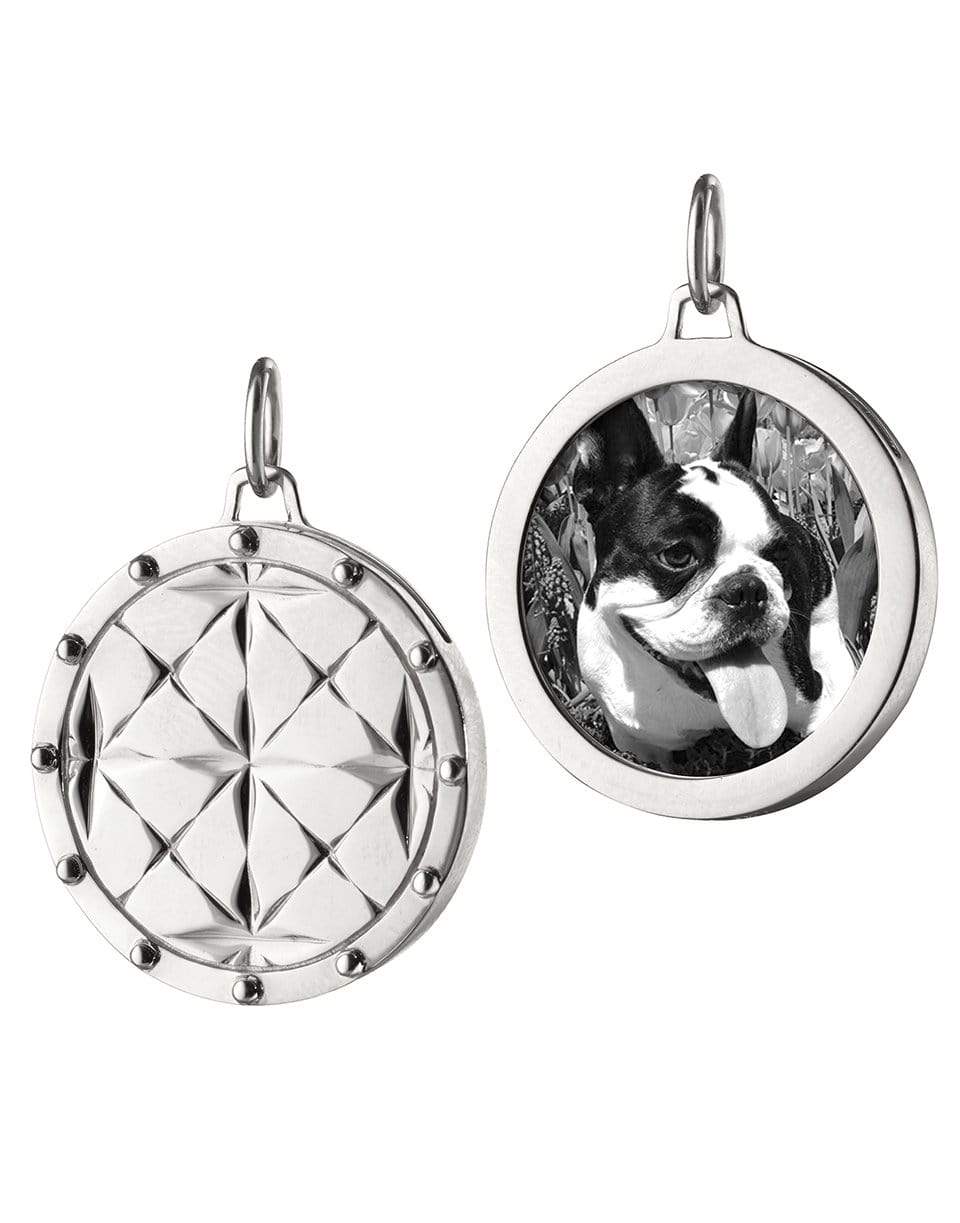 MONICA RICH KOSANN-Round Mosaic Half Locket - Sterling Silver-SILVER