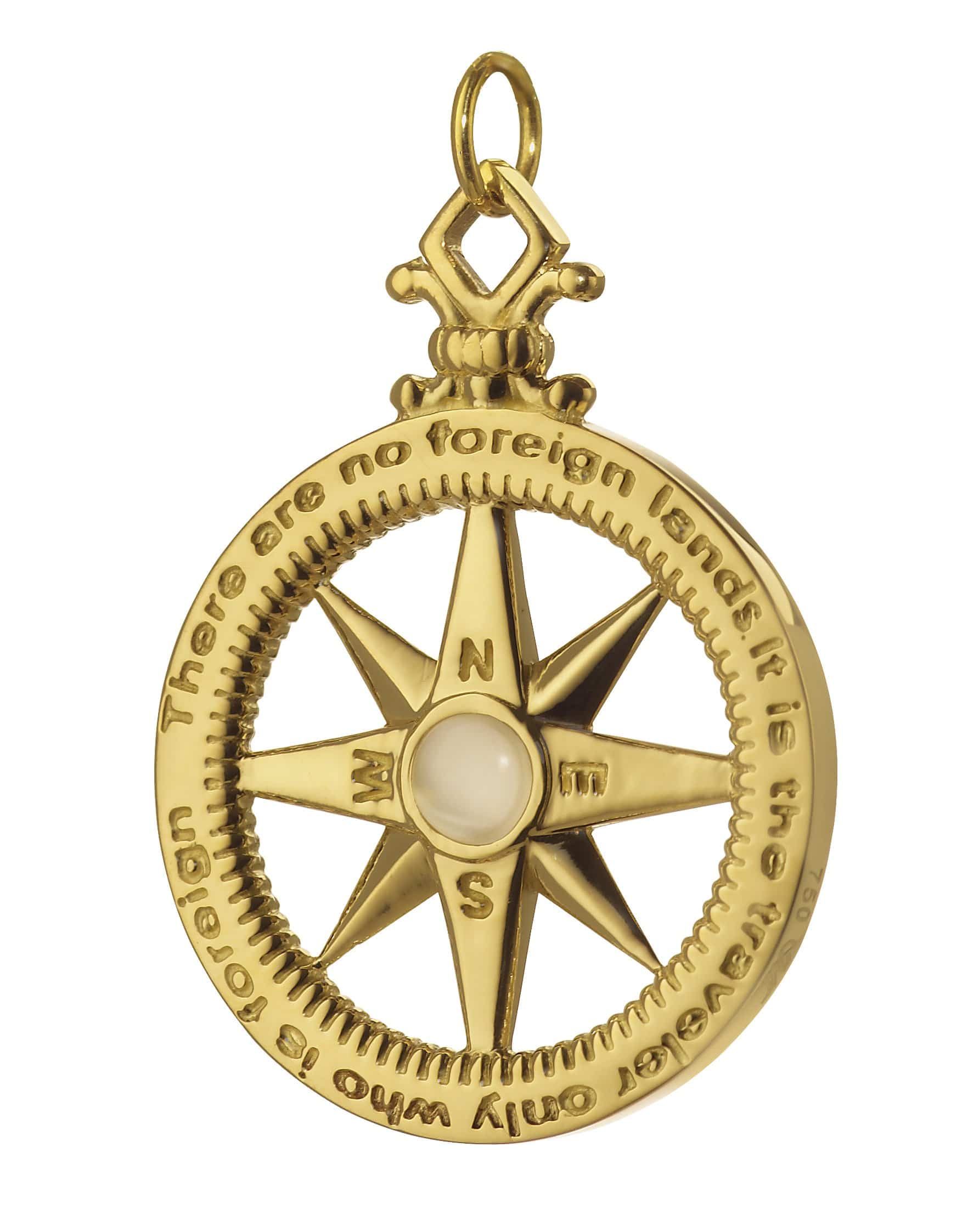 MONICA RICH KOSANN-Adventure Compass Charm-YELLOW GOLD